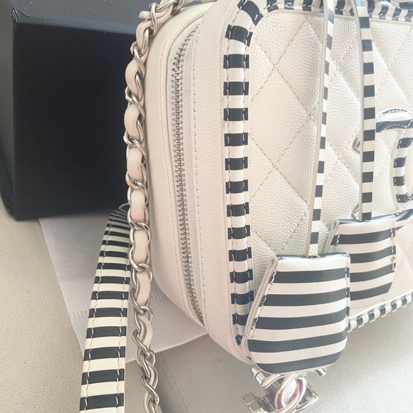 Chanel Vanity Quilted Caviar with Striped Leather - Picture 2 of 11